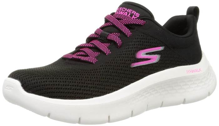 Skechers Black/Hot Pink Go-Walk-Flex Lace Up Shoes For Women 