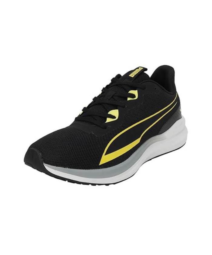 Puma Mens Exotine 2.0 Black-Lemon Meringue-Cool Mid Gray Running Shoe 